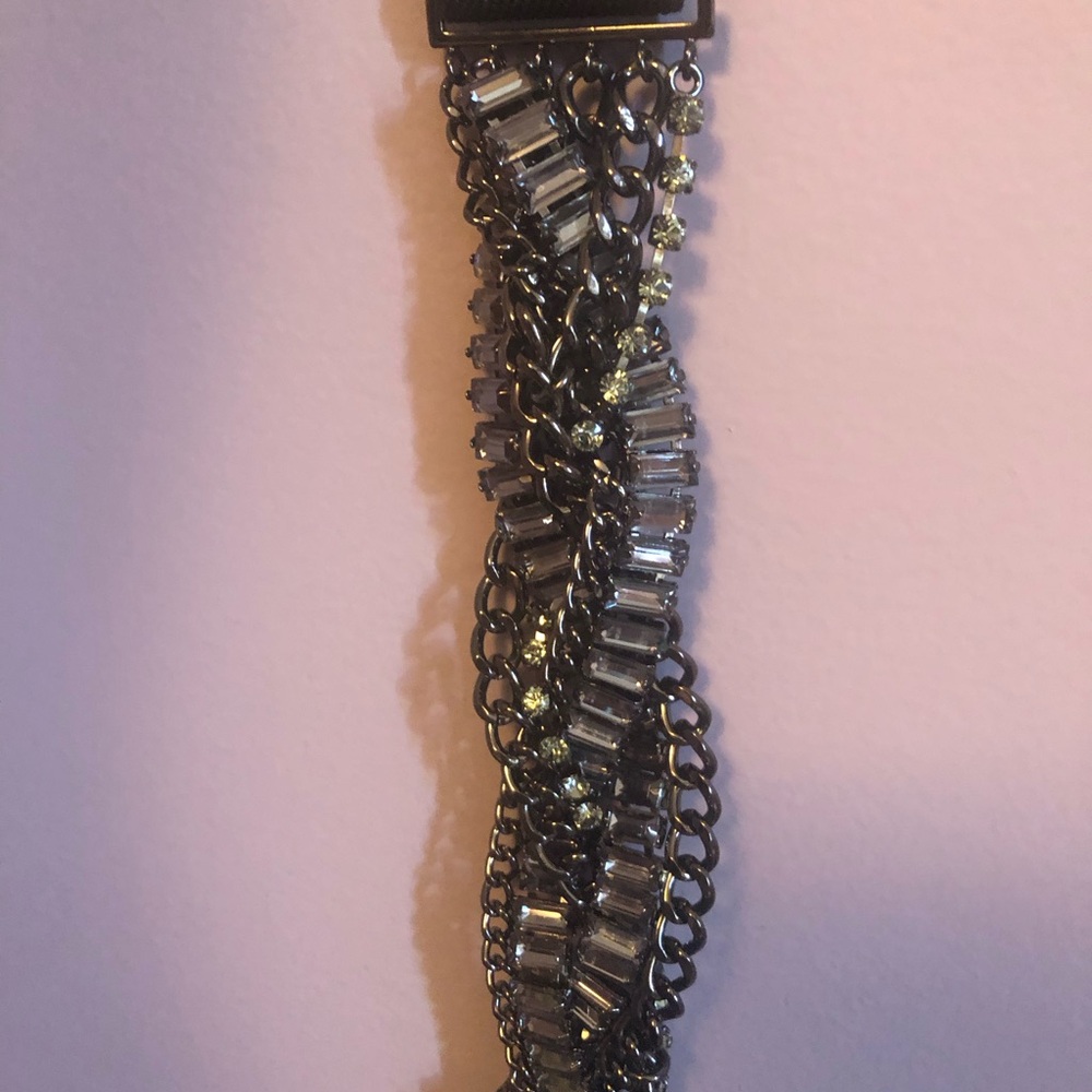BCBGMaxAzria Gunmetal Multi-Chain jewelled belt size 2-4
